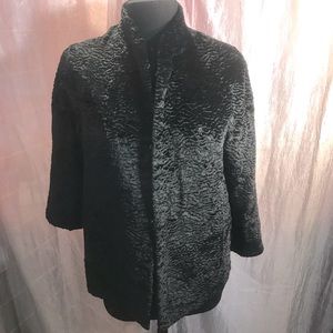 Vintage soft faux‎ fur black coat